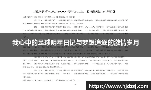 我心中的足球明星日记与梦想追逐的激情岁月